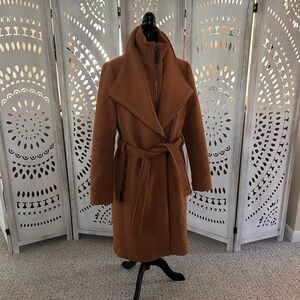 Calvin Klein Wool Blend Belted Wrap Coat
